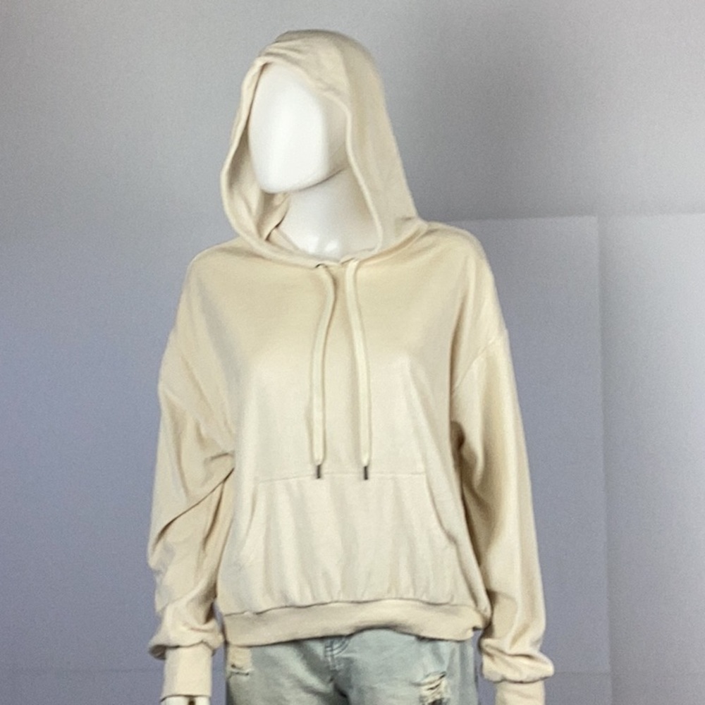 Cut & paste ivory women’s top hoodie